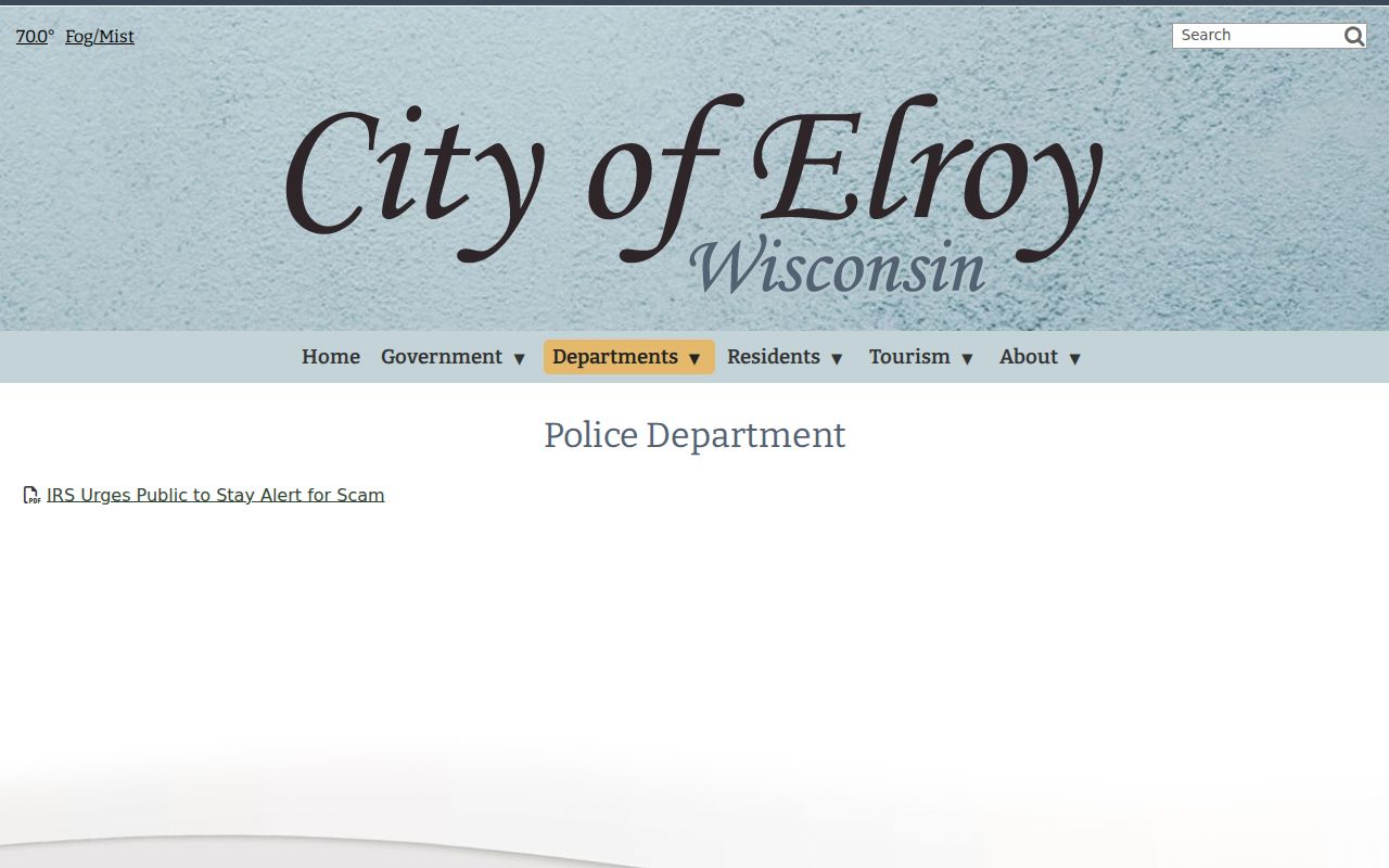 Elroy criminal history in Juneau County through the official police page