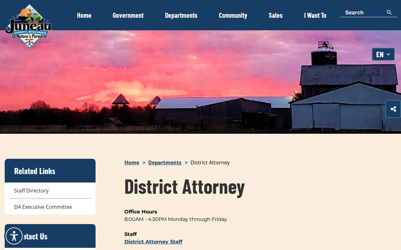 Juneau County District Attorney criminal case office